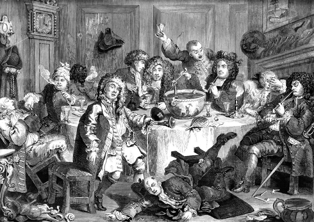 A Midnight Modern Conversation by William Hogarth, 18th century