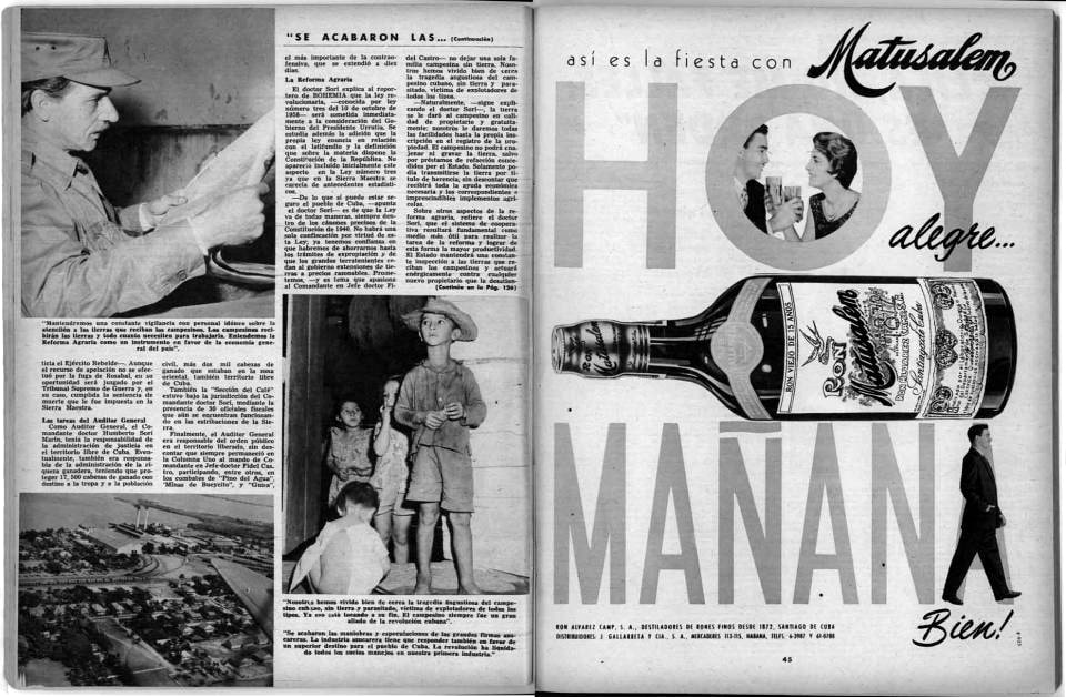 Troublante confrontation de deux réalités cubaines en 1959 - Extrait du magazine ‘La Bohemia - Edición de la Libertad’ – Janvier 1959 - Source : The Desired Revolution and the New Man – Pedro P. Porbén