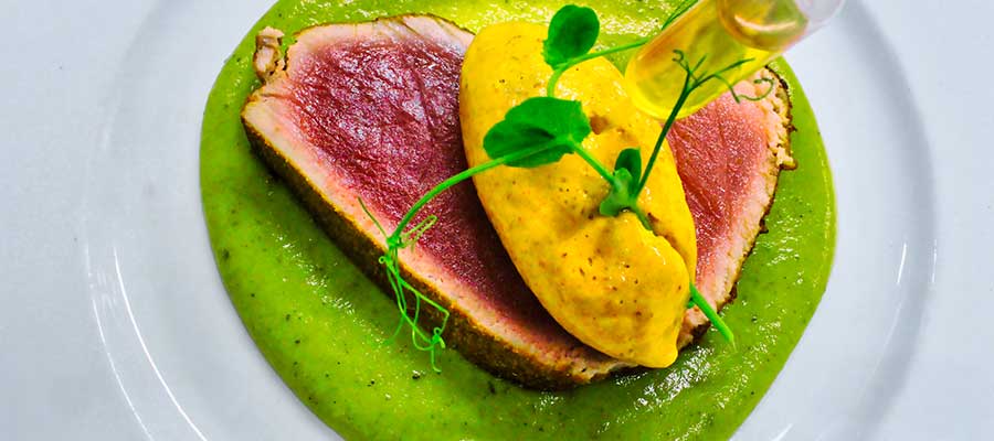 Rhum & Gastronomie] Steak de thon en croûte, coulis de courgette